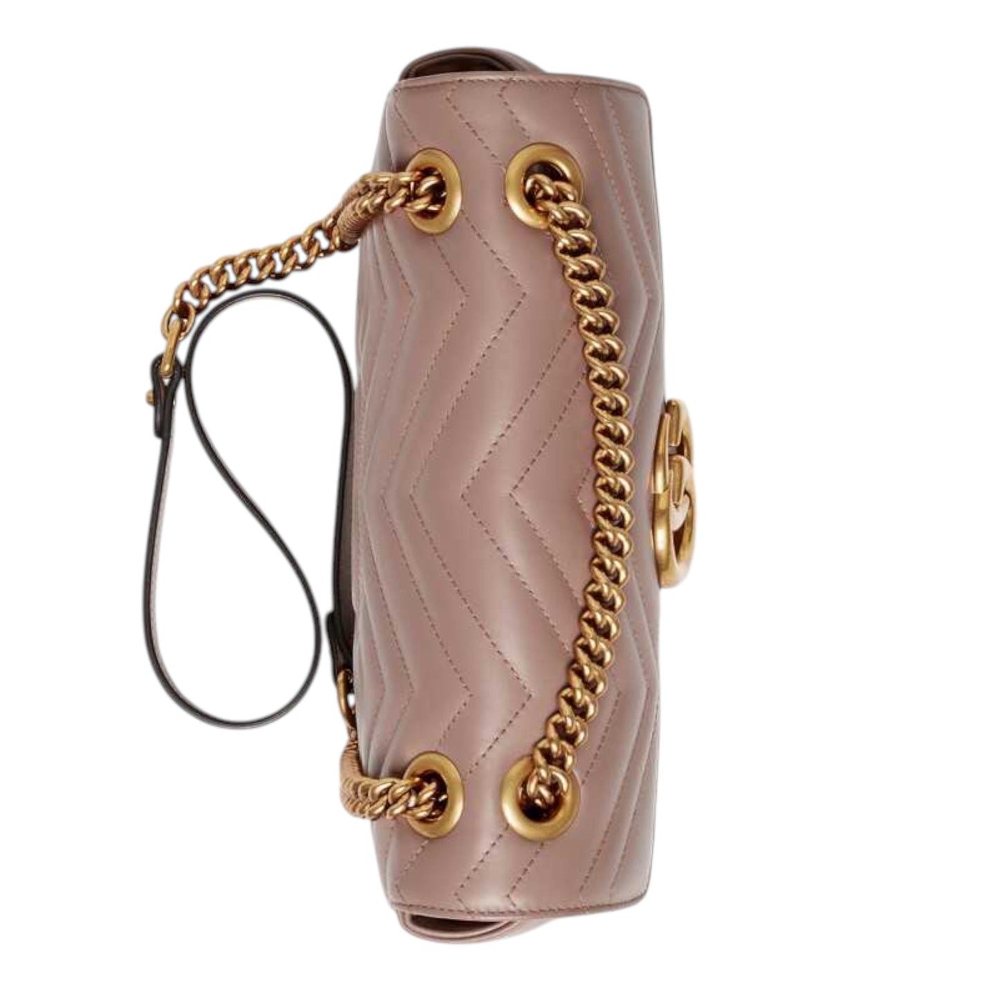 Gucci GG Marmont Shoulder Bag Dusty Pink Matelassé Chevron Leather