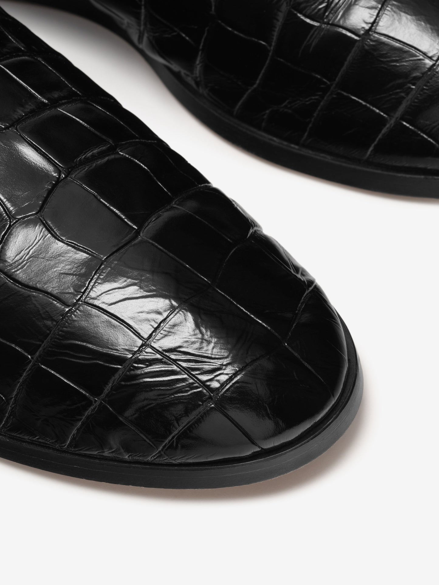Fear of God Croc-Embossed Leather Slide Sandal – Deep Black, Men's