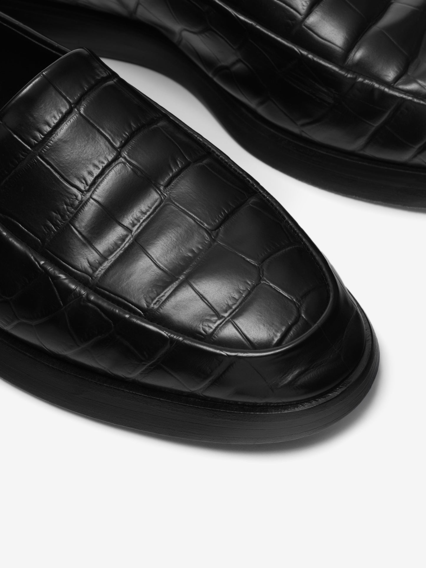 Fear of God Croc-Embossed Leather Loafer – Deep Black, Men's