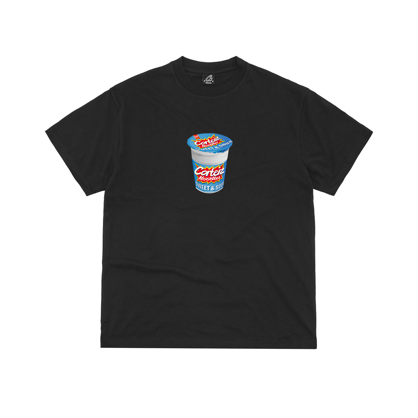 Corteiz Noodle Graphic Tee - Black Cotton T-Shirt