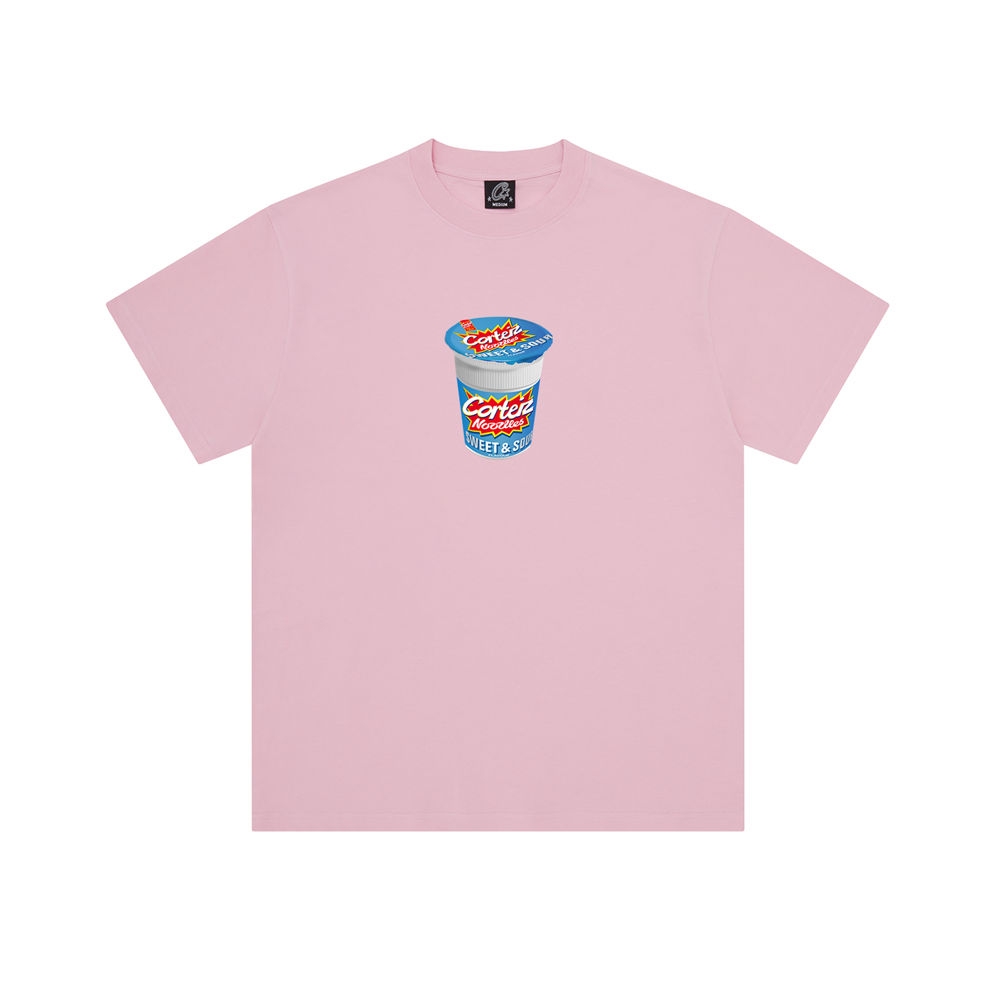 Corteiz Noodle Graphic Tee - Pink Cotton T-Shirt