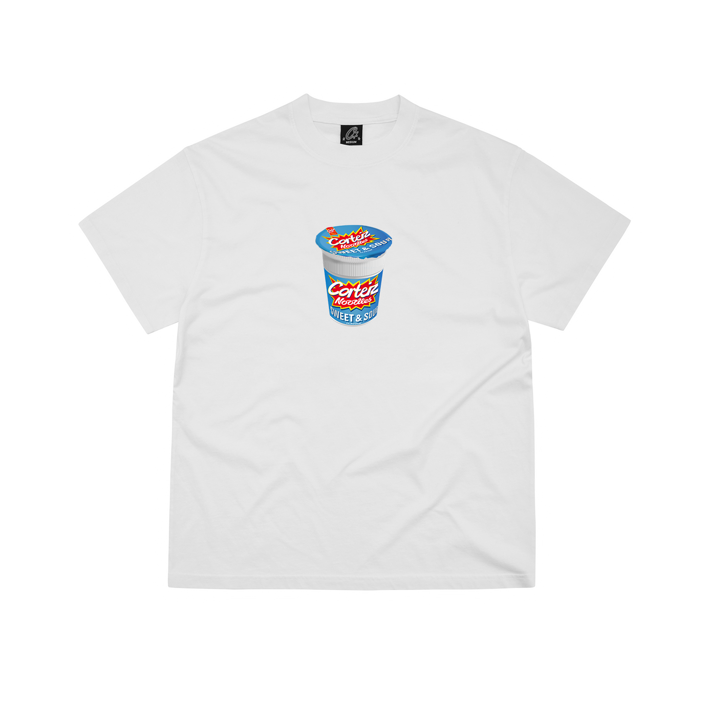 Corteiz Noodle Graphic Tee - White Cotton T-Shirt