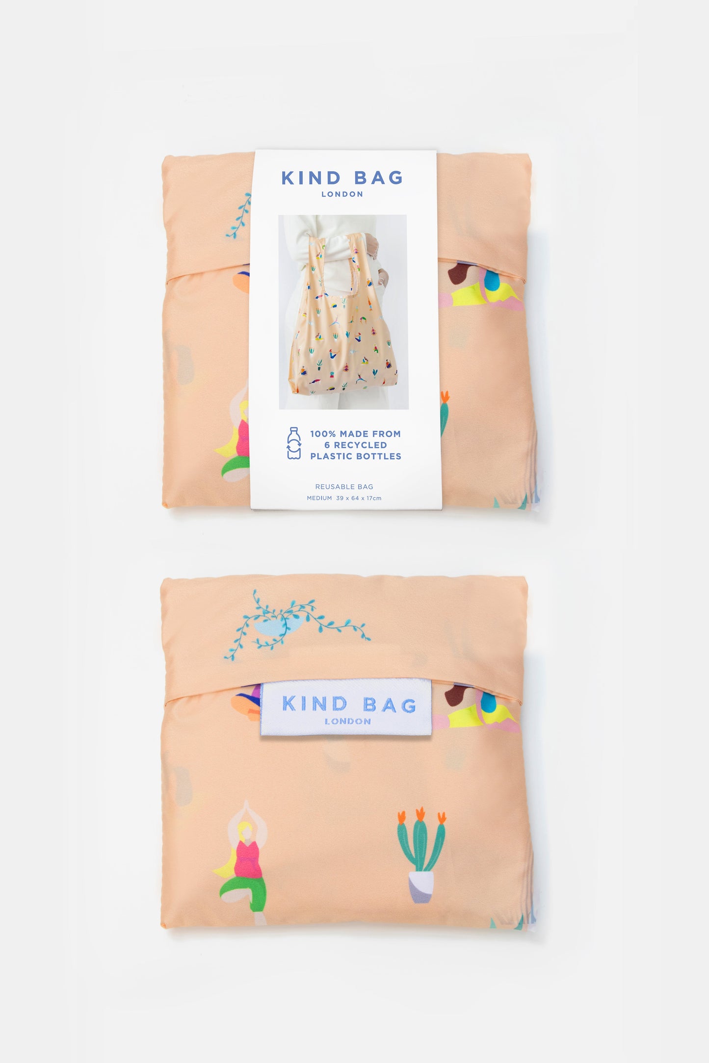 Bag It Yoga Girls Medium Reusable Bag – Recycled Foldable Tote