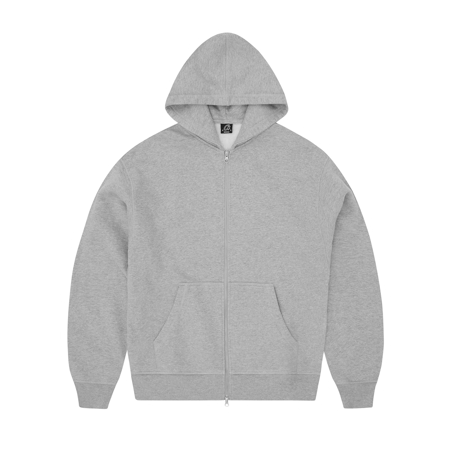 Corteiz Lundun Stitch Zip Hoodie - Heather Grey