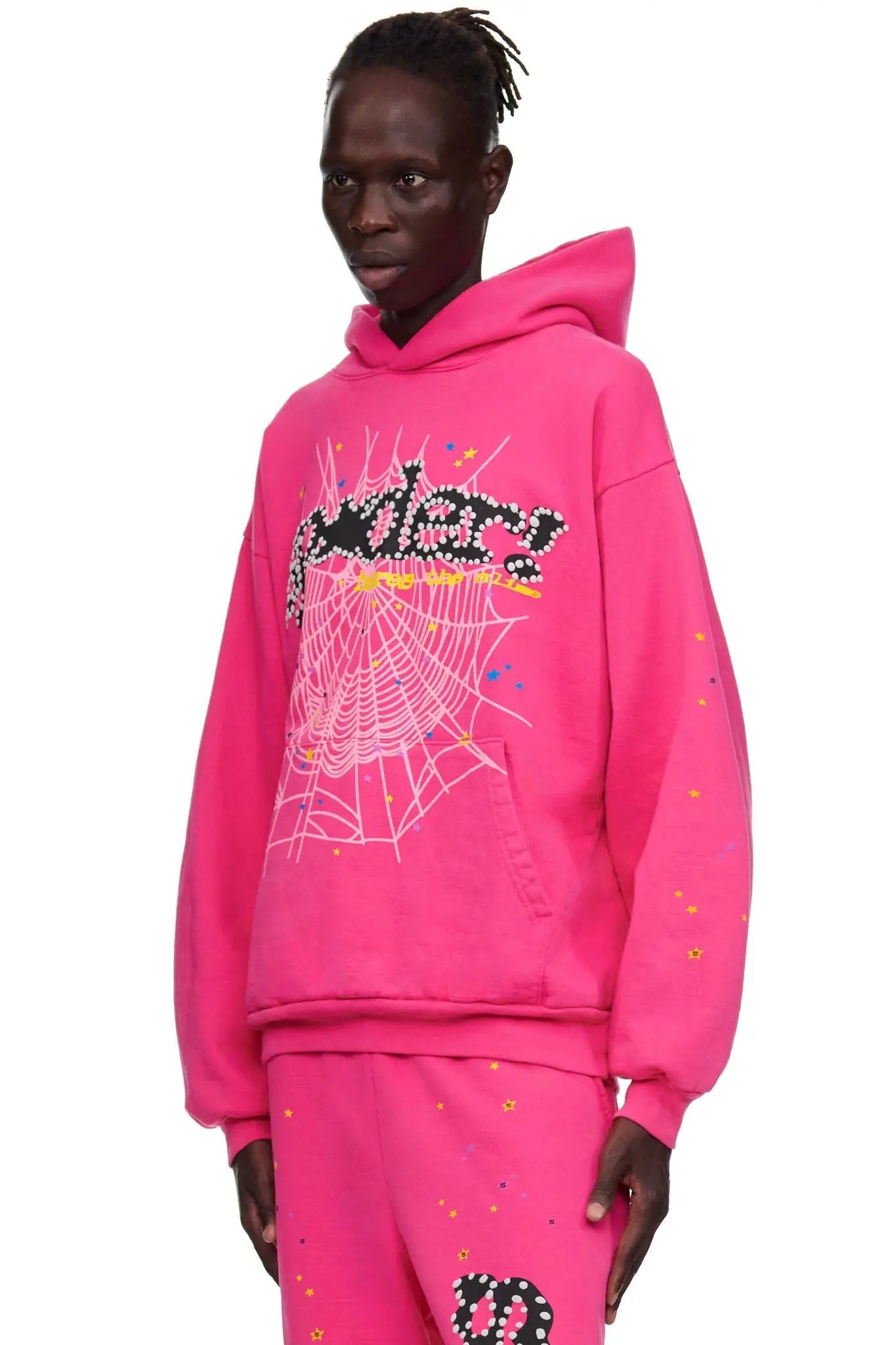 SP5DER Punk V2 Graphic Hoodie - Magenta - Detail View 5