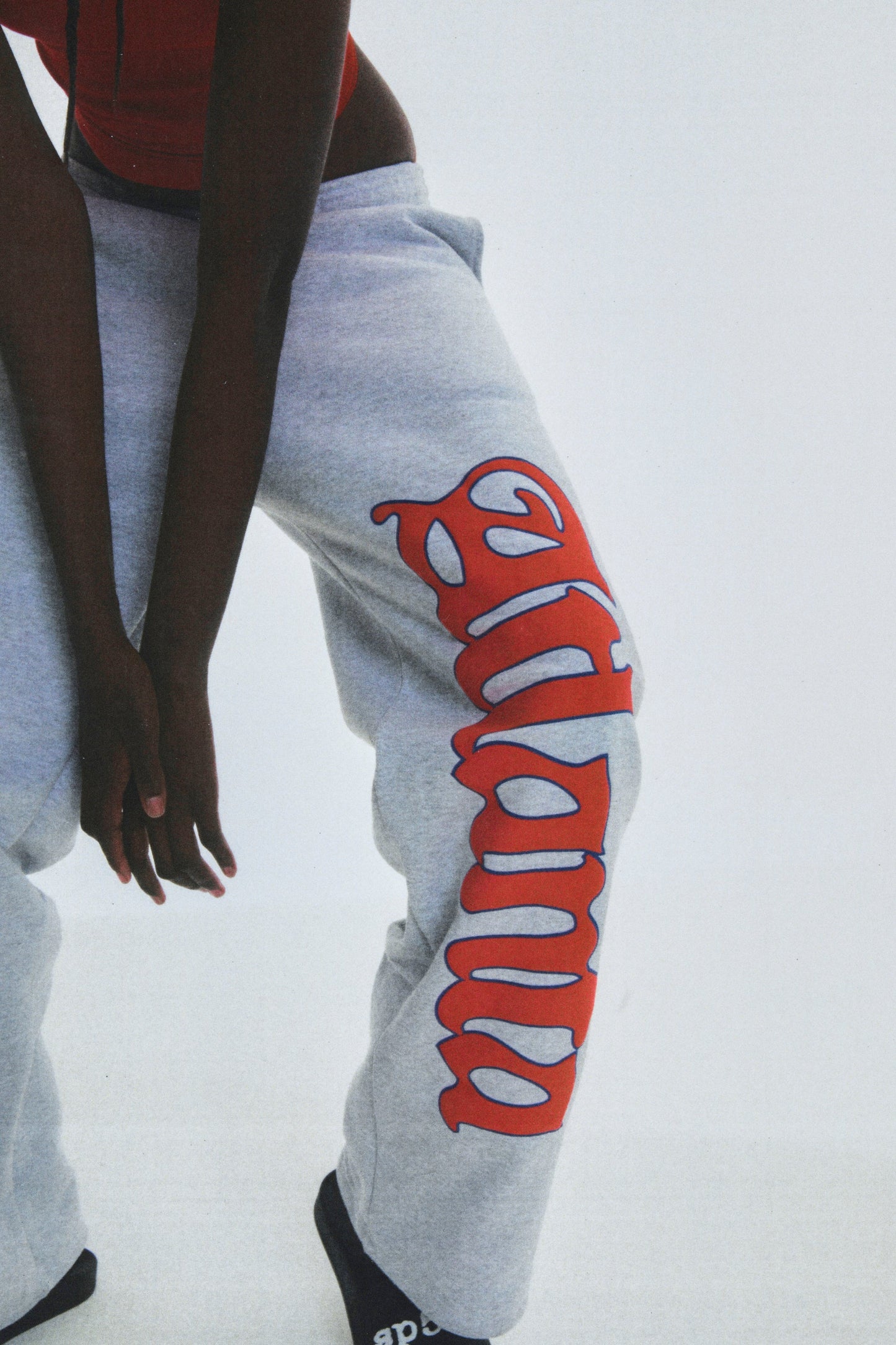 SP5DER Atlanta Wide Leg Sweatpant in Heather Grey