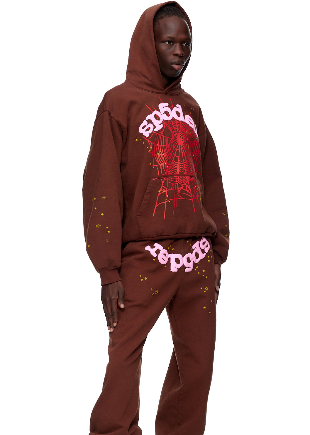 SP5DER Web Hoodie - Brown - Detail View 6