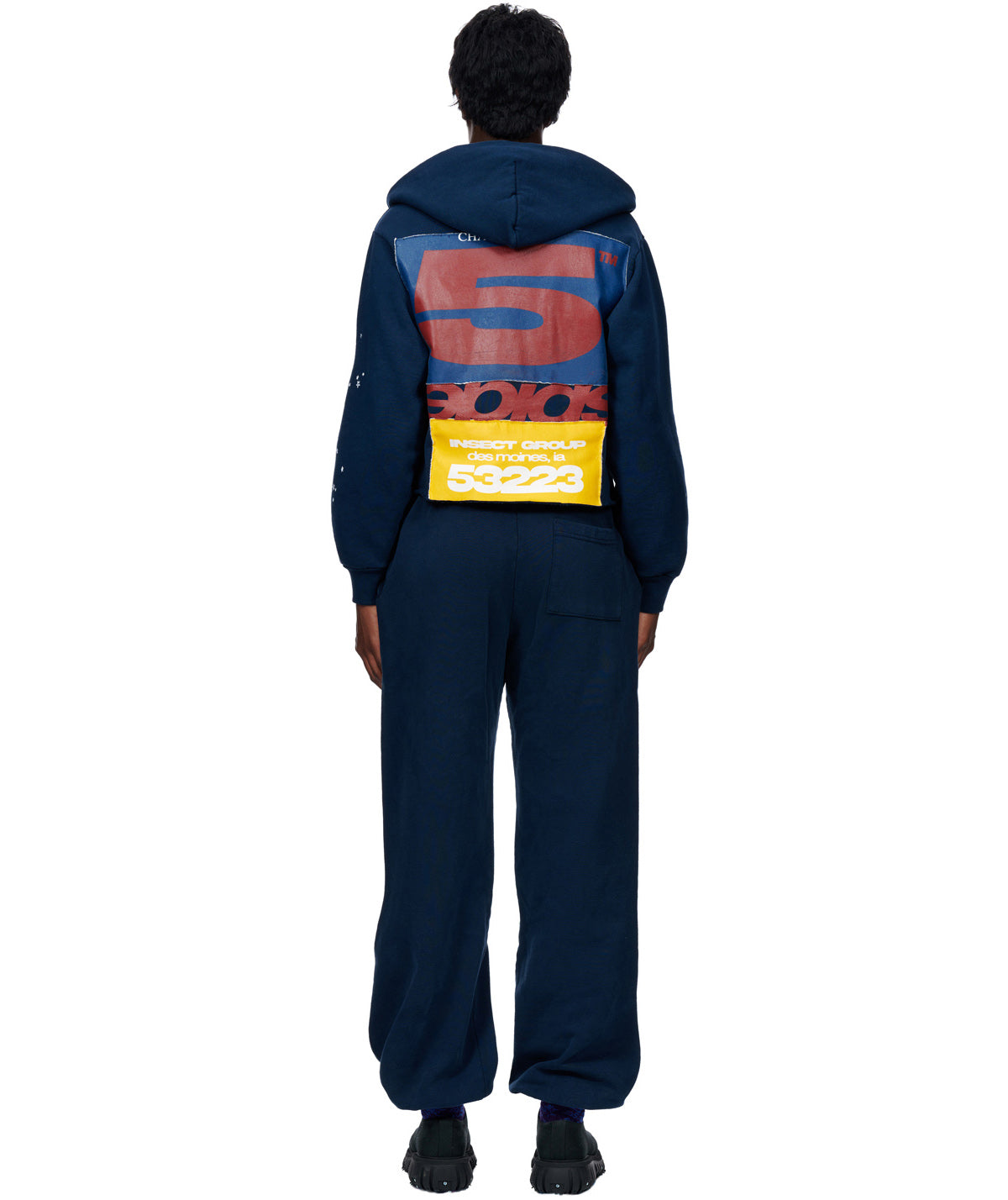 SP5DER Cropped Hoodie – Blue - Detail View 3