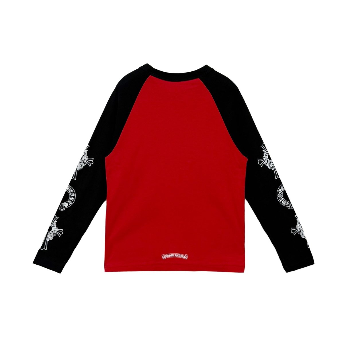Chrome Hearts Red Black Neck Logo Long Sleeve T-Shirt - Cotton Tee - back view
