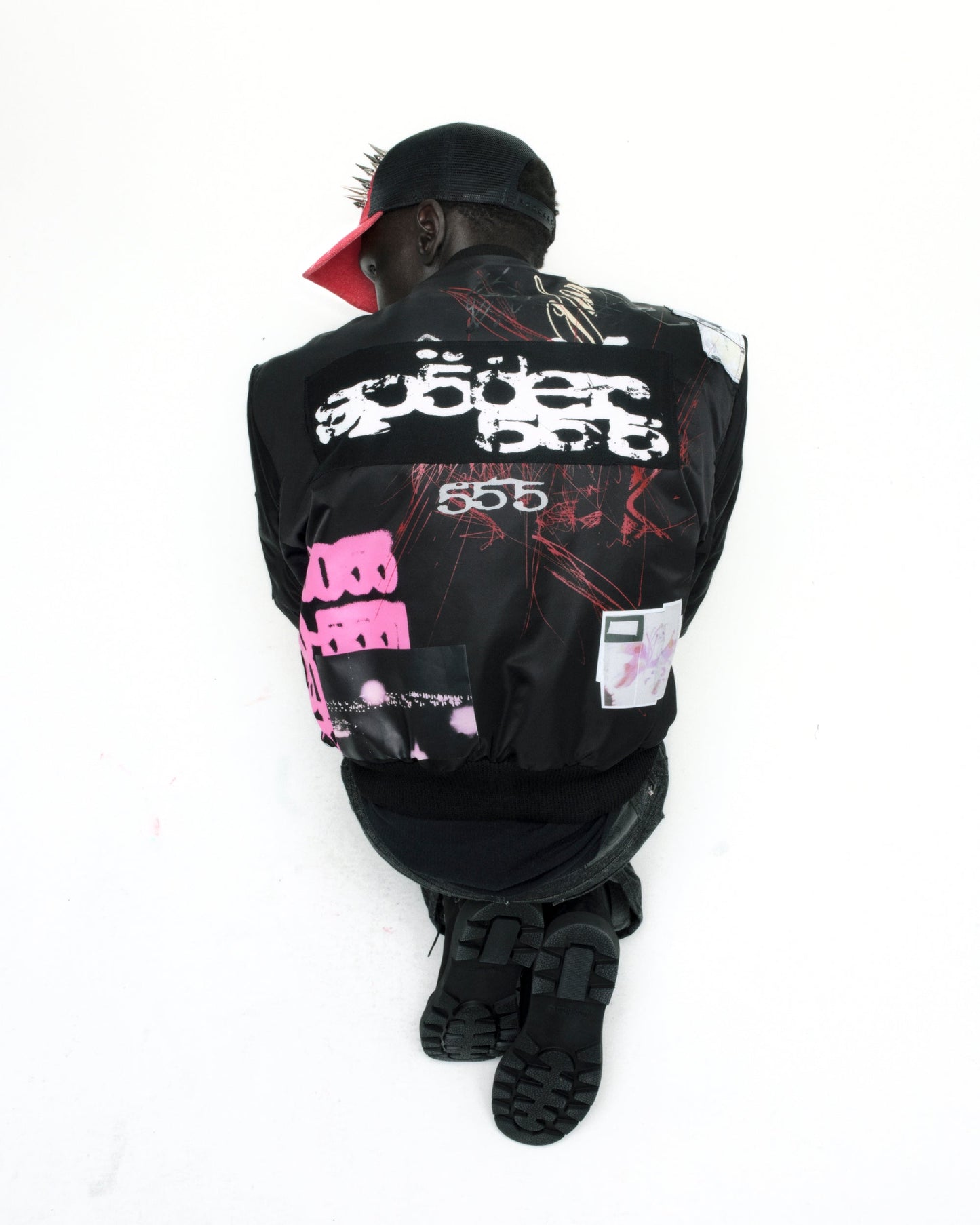 SP5DER Vet Bomber Jacket in Black
