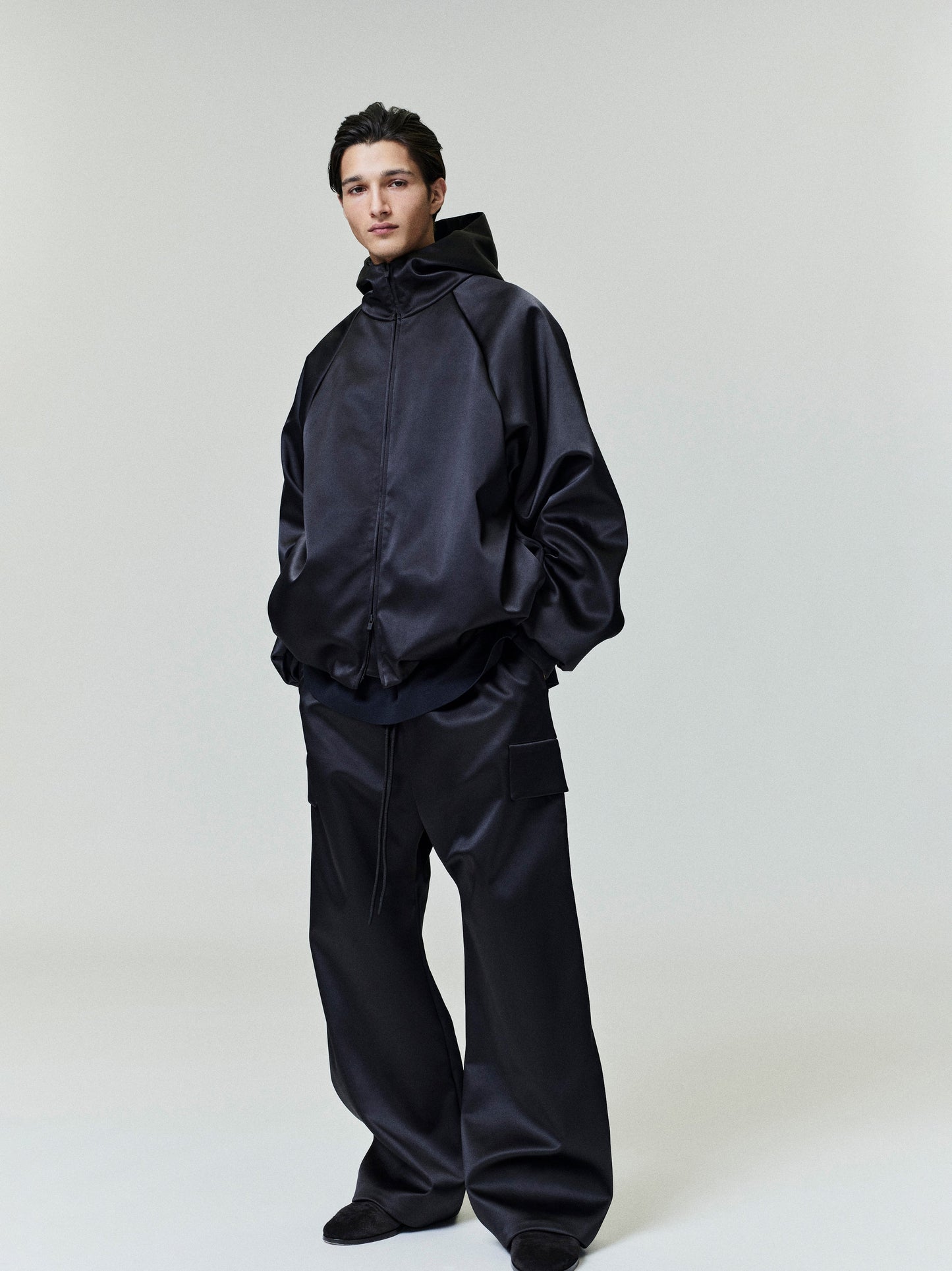 Men's Black Bonded Satin Field Pant