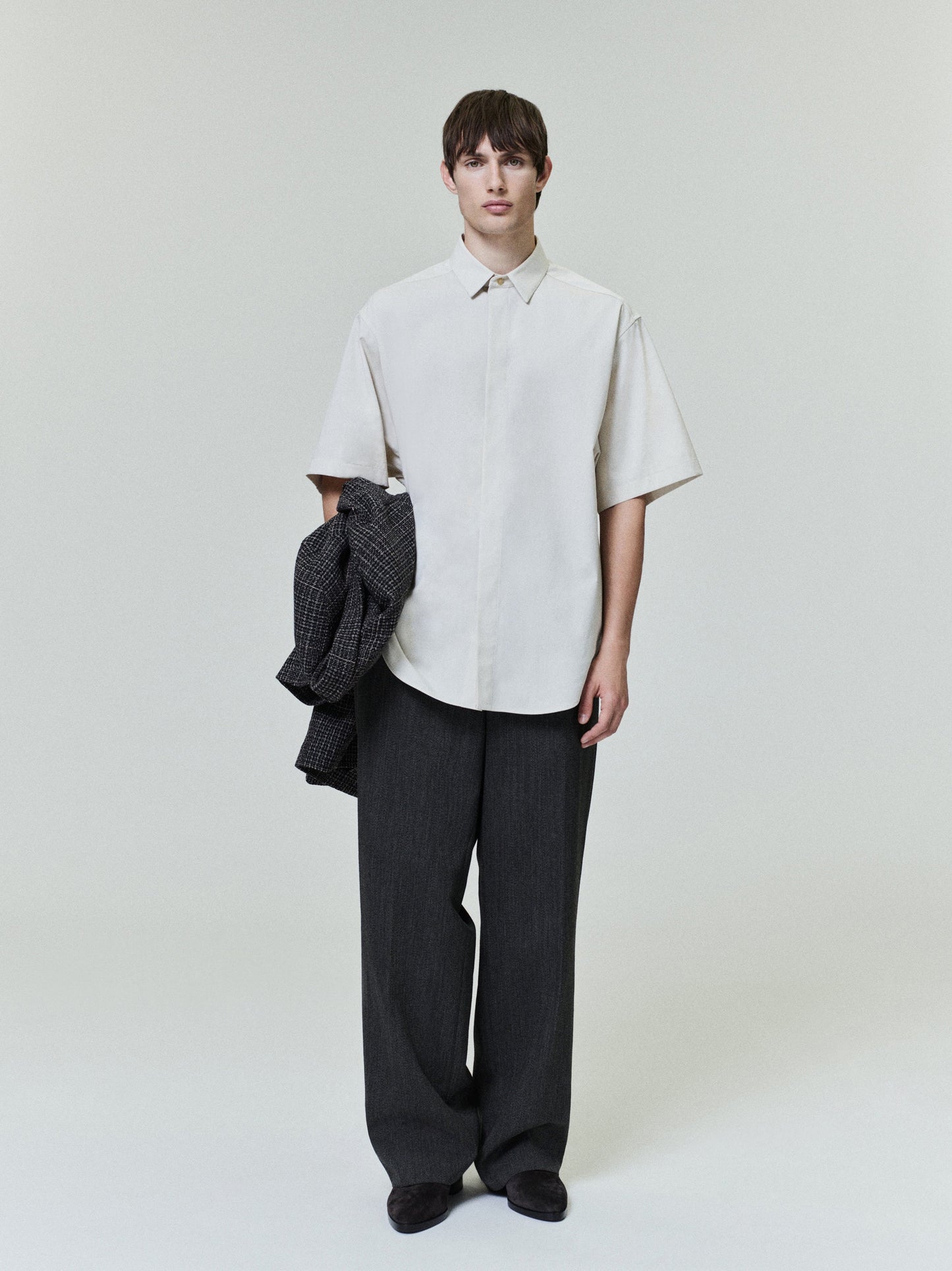 Fear of God Cotton-Wool Oxford Short Sleeve Shirt – Ivory, Men's