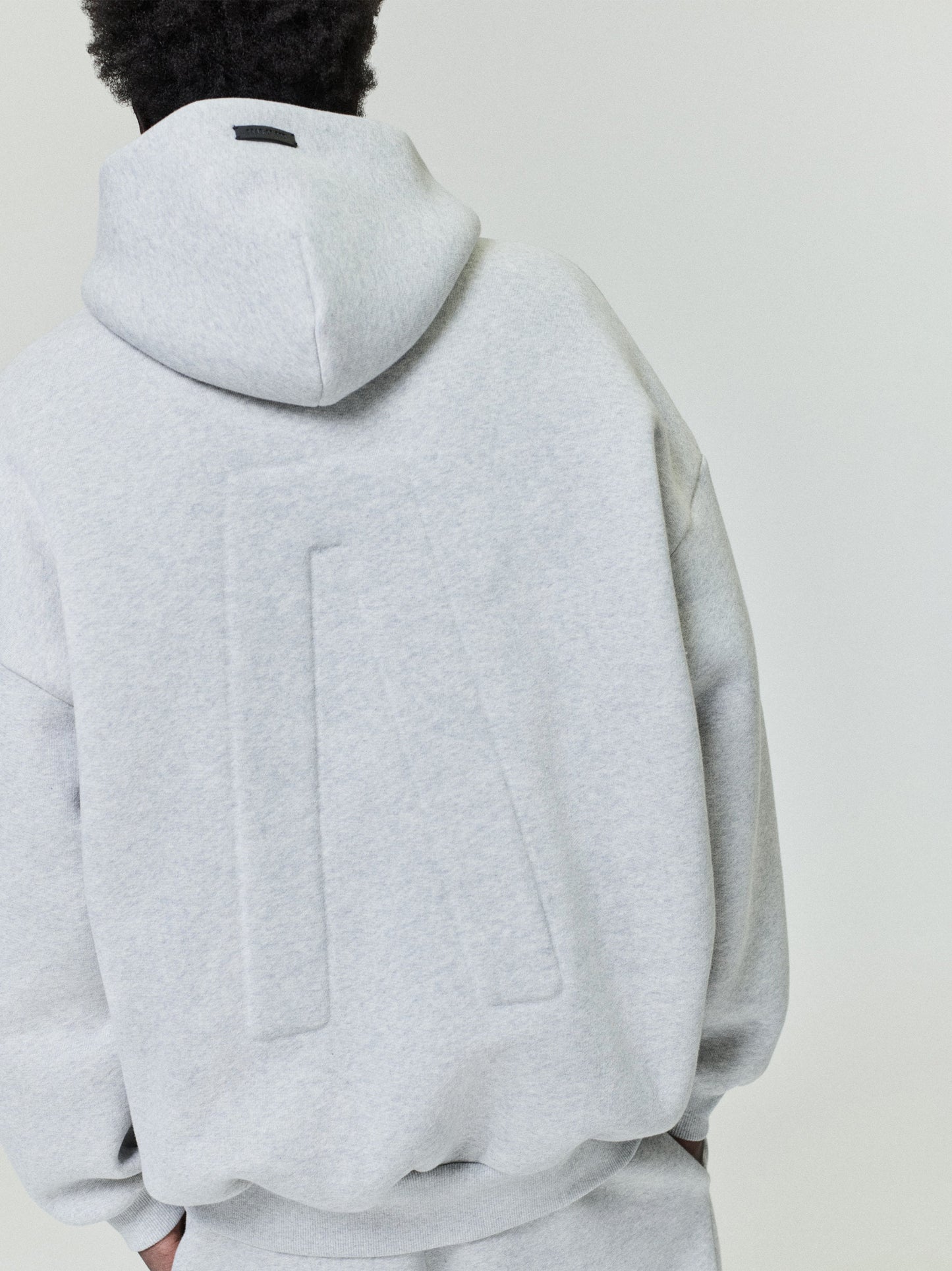 Fear of God Athletics Full-Zip Hoodie – Melange Grey, Men's Cotton Blend Fleece