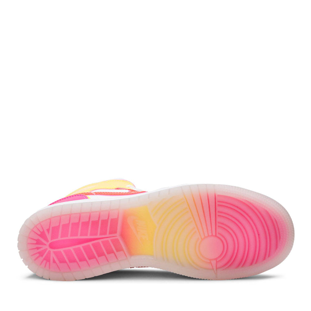 Air Jordan 1 Mid GS Edge Glow sneaker, back heel view