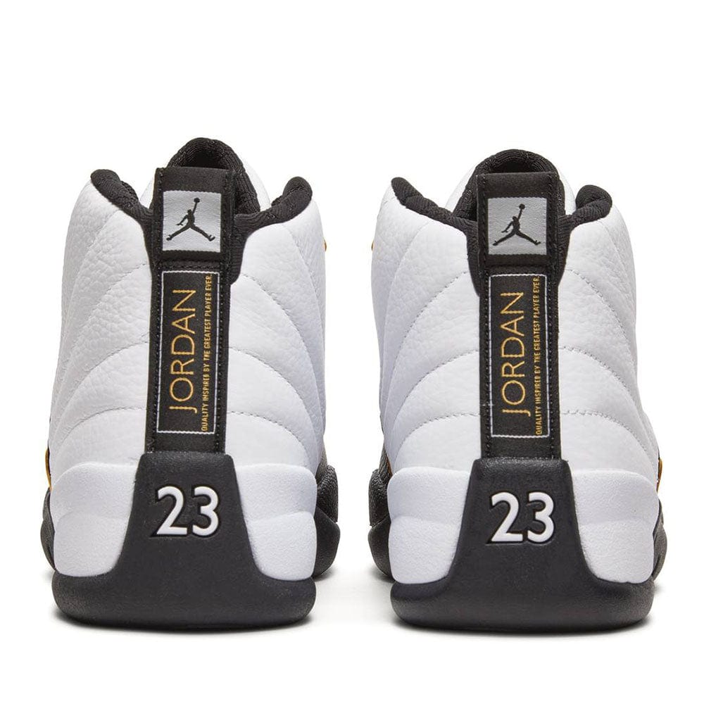 Air Jordan 12 Royalty Taxi sneaker, angled sole view