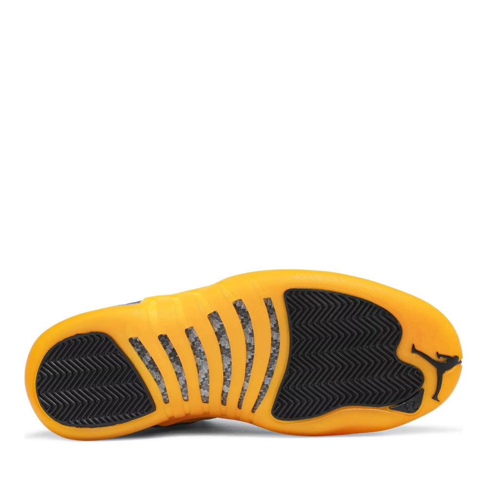 Air Jordan 12 Retro Black University Gold 2020 sneaker, back heel view