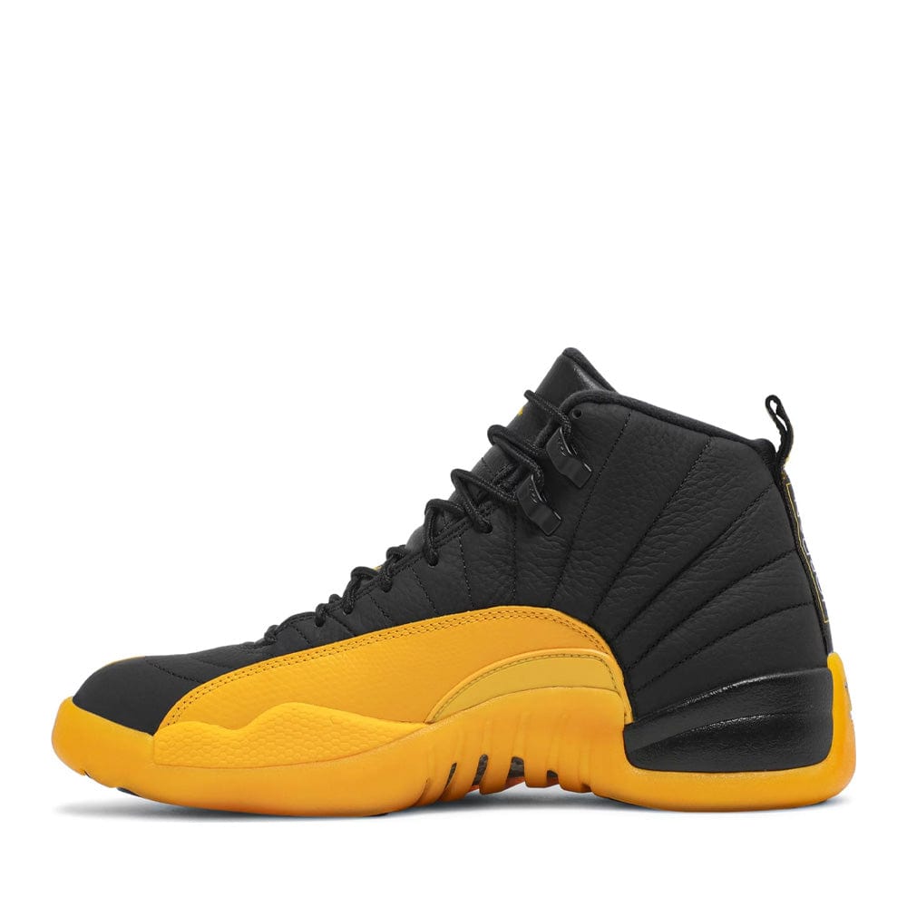 Air Jordan 12 Retro Black University Gold 2020 sneaker, side profile view