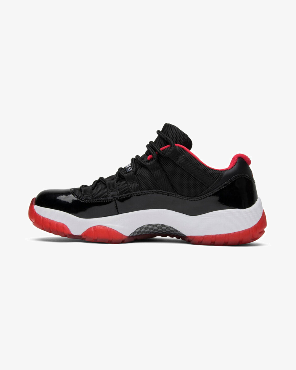 Air Jordan 11 Retro Bred Low sneaker, side profile view