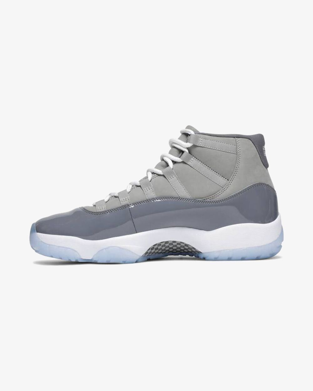 Air Jordan 11 Retro Cool Grey 2021 sneaker, angled sole view