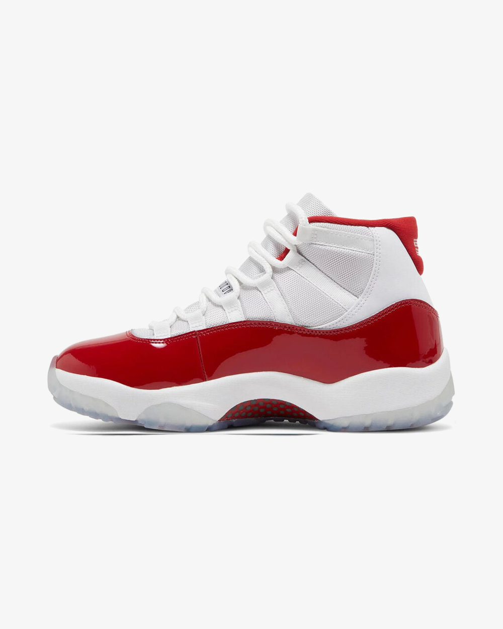 Air Jordan 11 Retro Cherry 2022 sneaker, side profile view