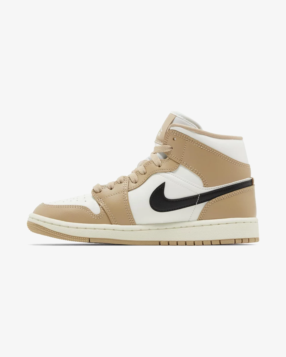 Air Jordan 1 Mid SE Wmns Desert Sail sneaker, side profile view