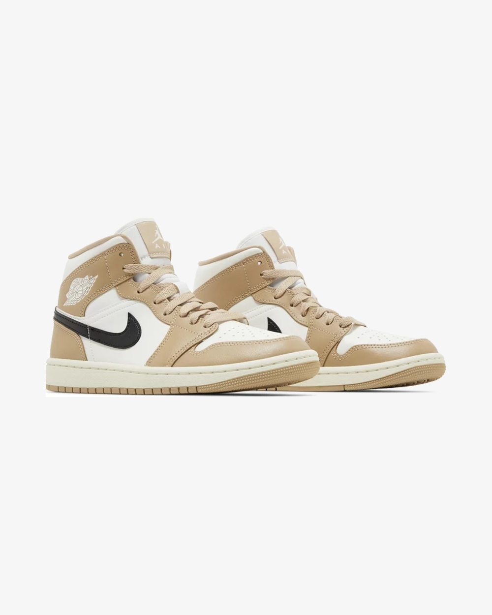 Air Jordan 1 Mid SE Wmns Desert Sail sneaker, angled sole view