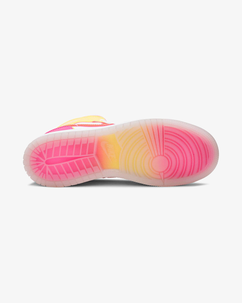 Air Jordan 1 Mid GS Edge Glow sneaker, back heel view