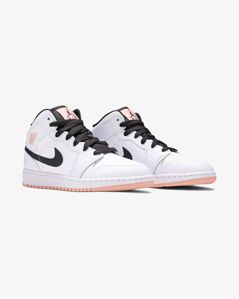 Air Jordan 1 Mid Arctic Orange GS sneaker, angled sole view