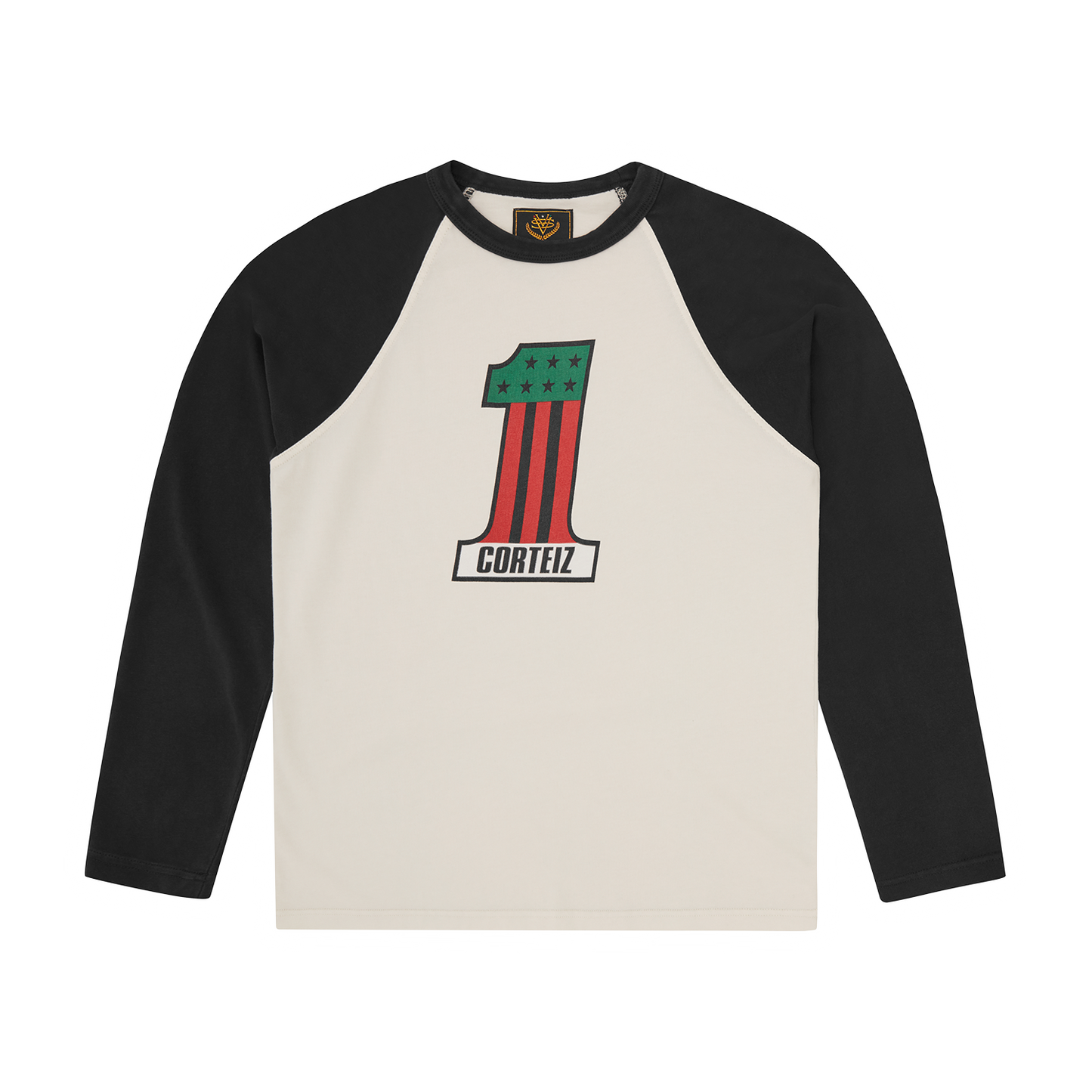 Corteiz Number 1 Raglan Long Sleeve Shirt - Black
