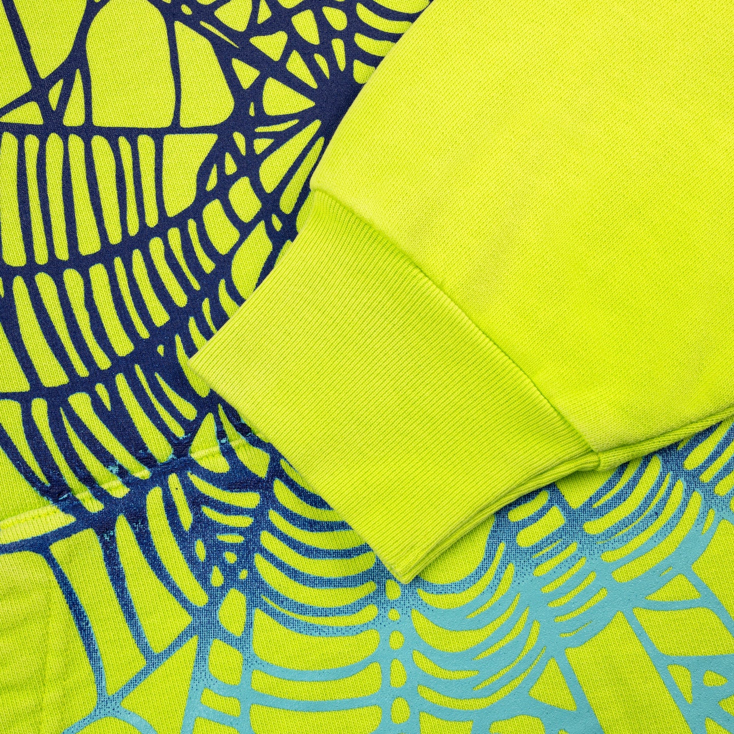SP5DER OG Web V2 Gradient Hoodie - Acid Green - Detail View 2