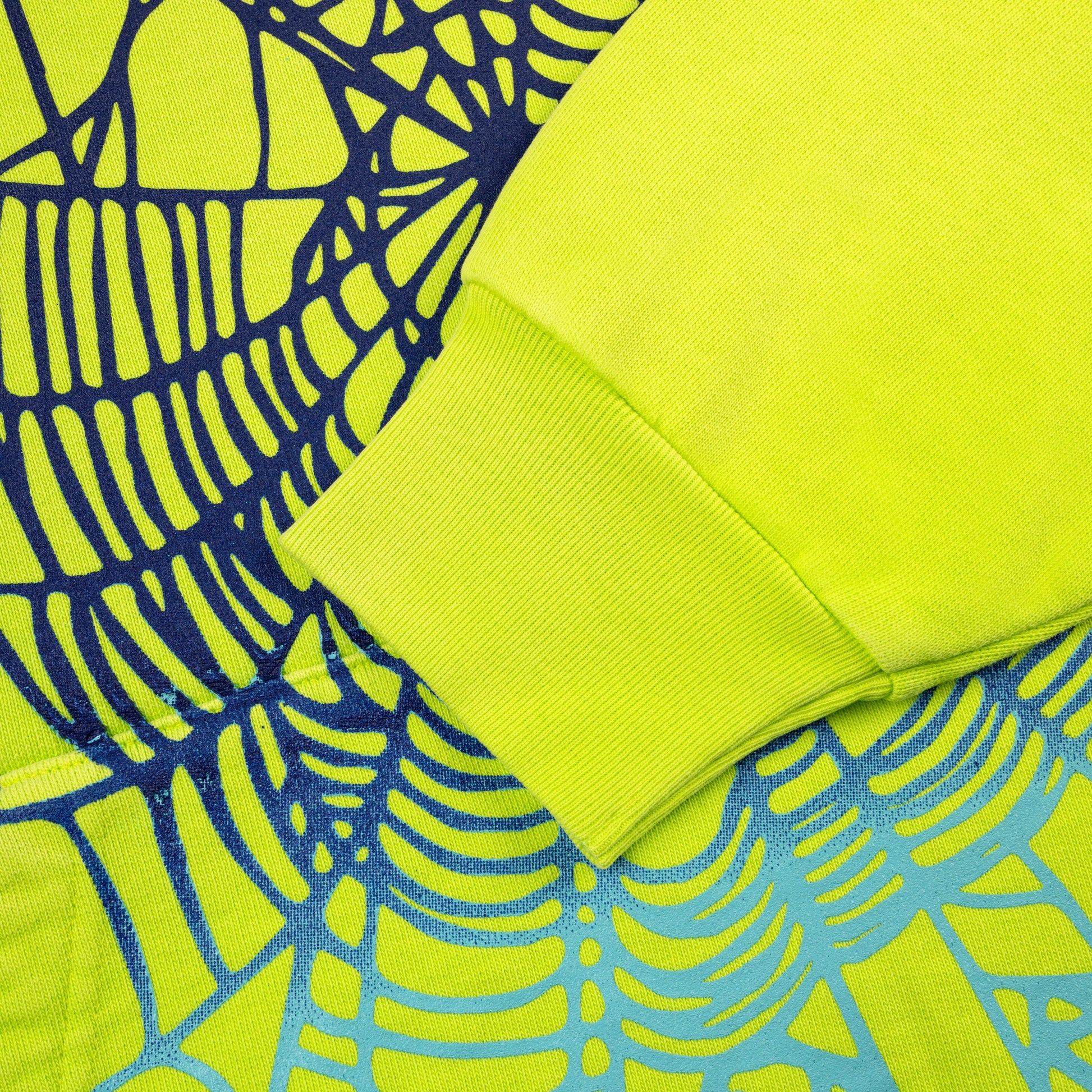 SP5DER OG Web V2 Gradient Hoodie - Acid Green - Detail View 2