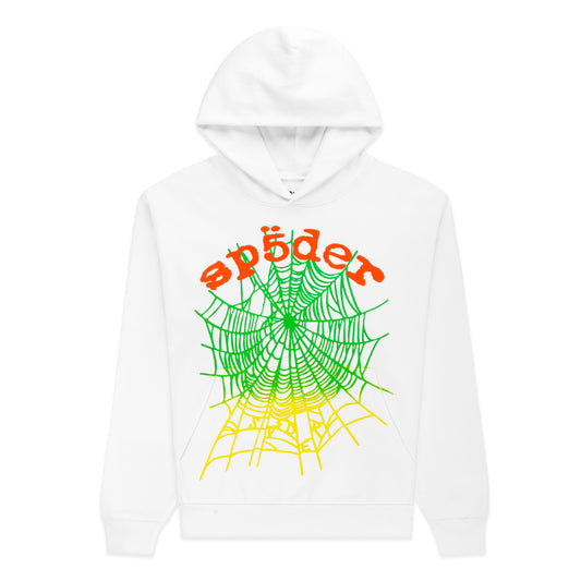 SP5DER OG Web V2 Gradient Hoodie – White - Front View