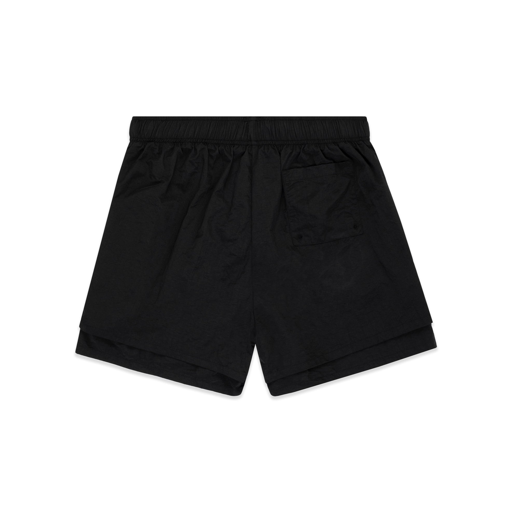 Back view of SP5DER Beluga Double Layer Short in Black