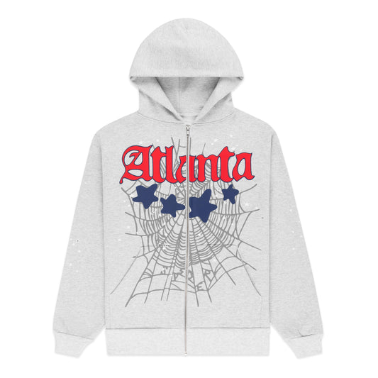 SP5DER Atlanta Full-Zip Hoodie – Grey - Front View