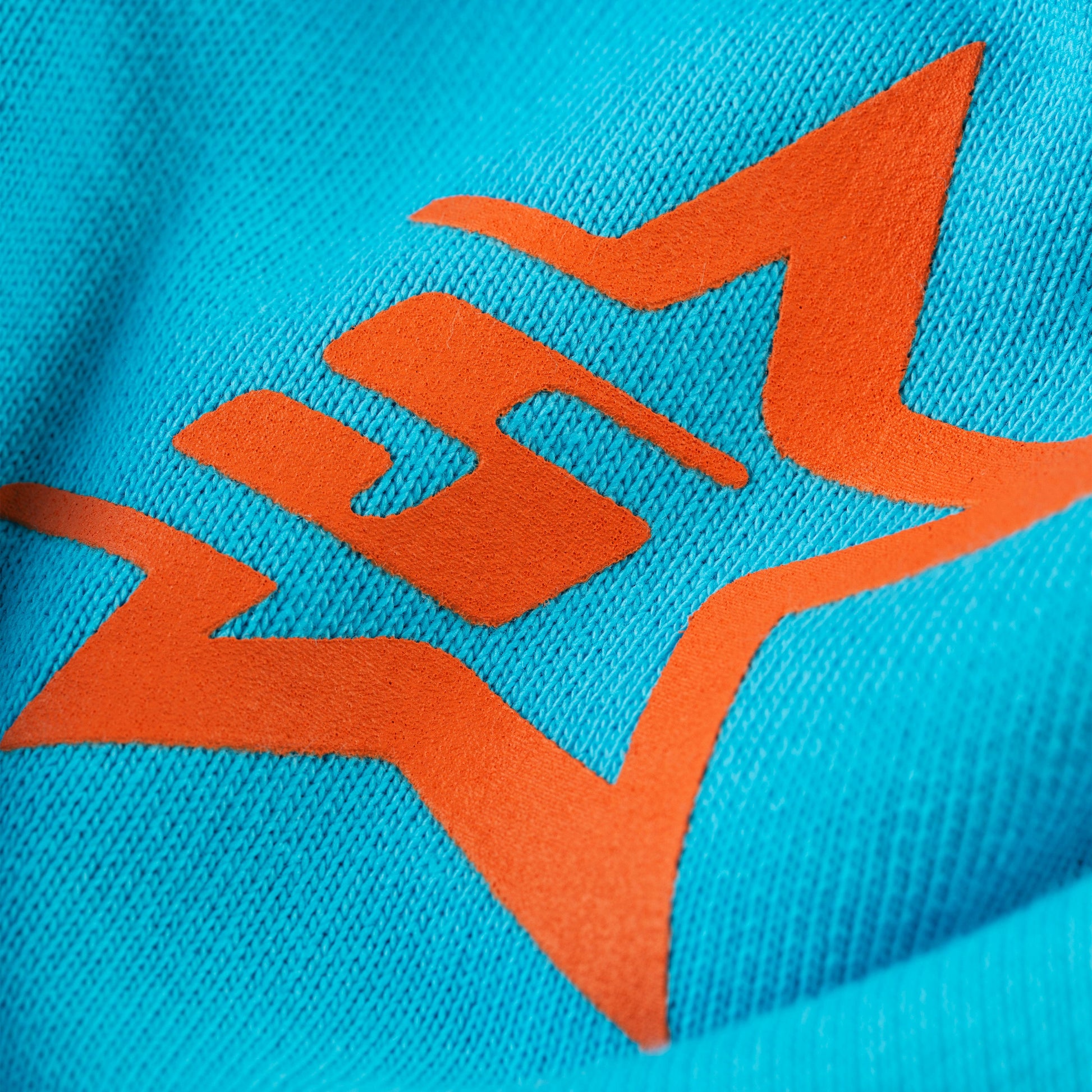 SP5DER Punk V2 Star Print Hoodie - Cyan - Detail View 10