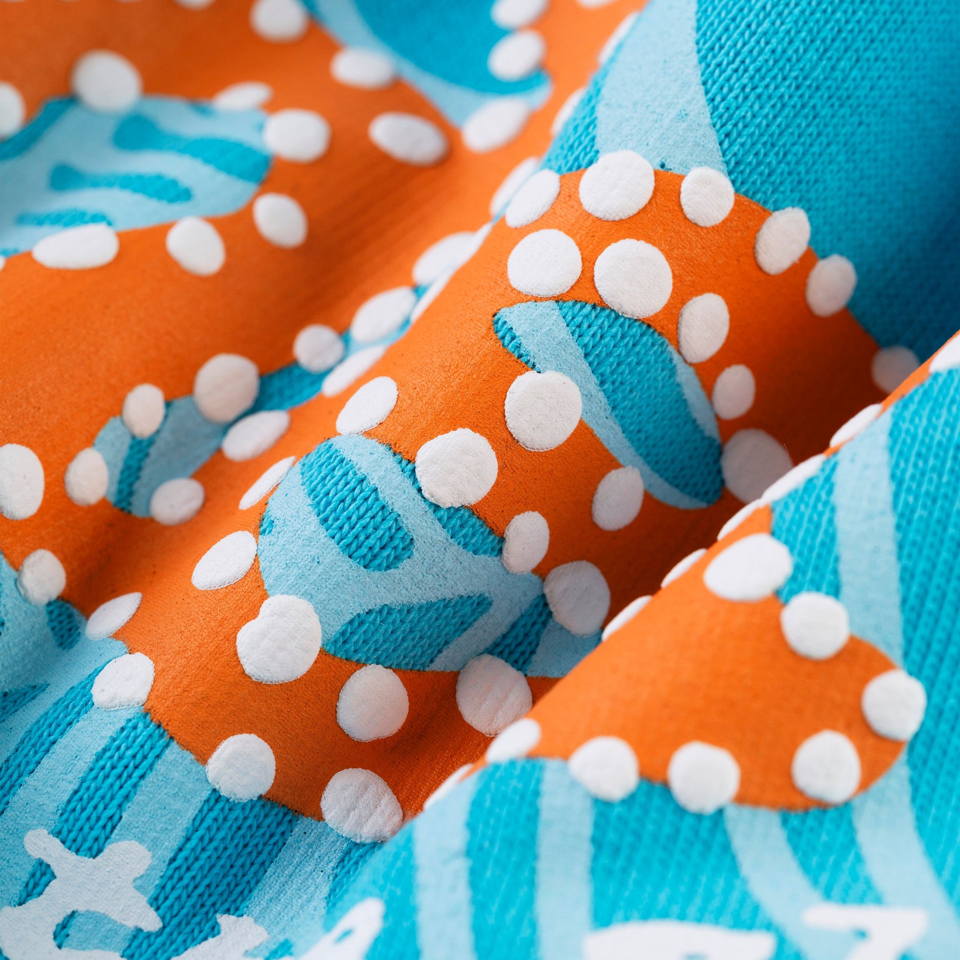 SP5DER Punk V2 Star Print Hoodie - Cyan - Detail View 4