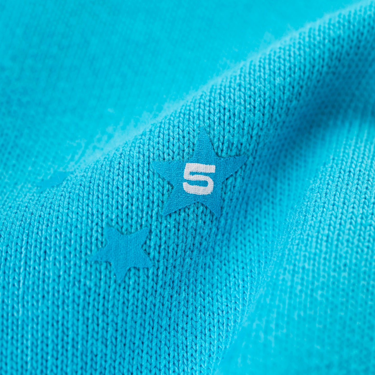 SP5DER Punk V2 Star Print Hoodie - Cyan - Detail View 11