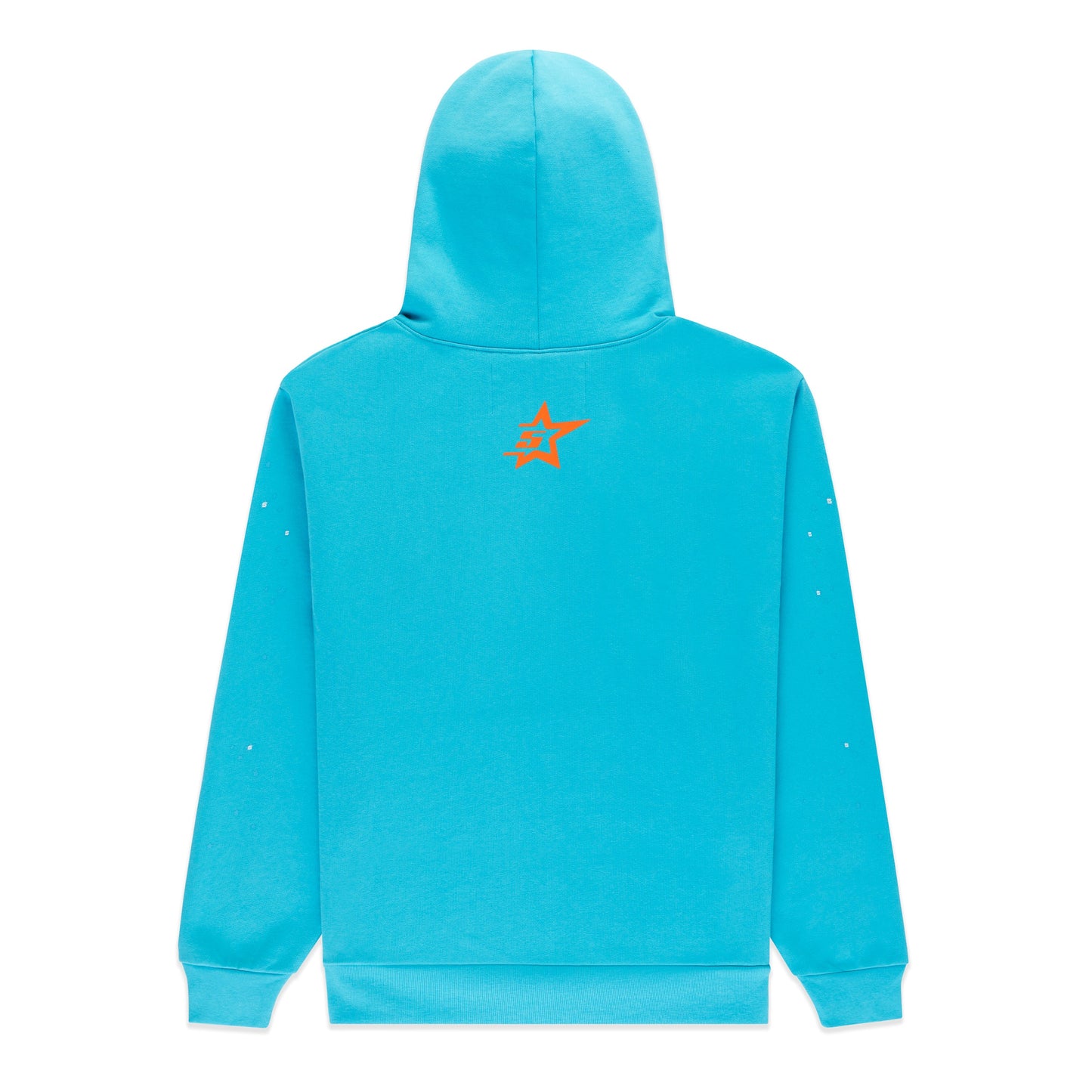 SP5DER Punk V2 Star Print Hoodie - Cyan - Back View