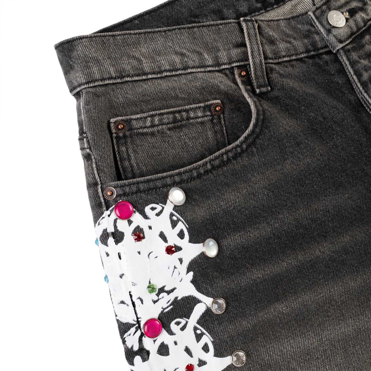 SP5DER Web Stone Denim Short in Black Wash