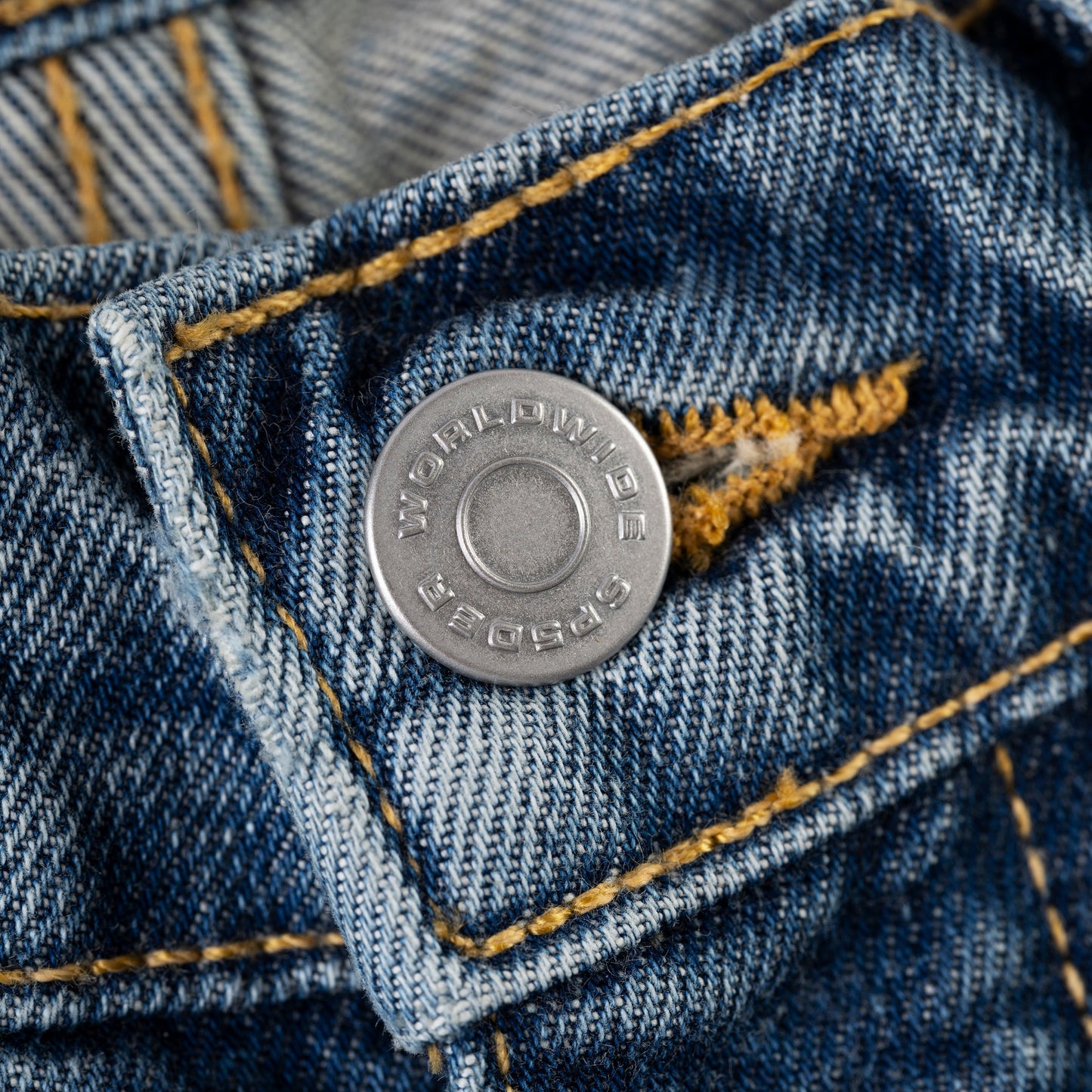 SP5DER Web Stone Denim Short in Light Blue Wash