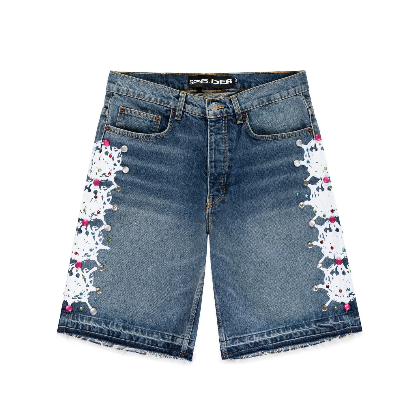 SP5DER Web Stone Denim Short in Light Blue Wash