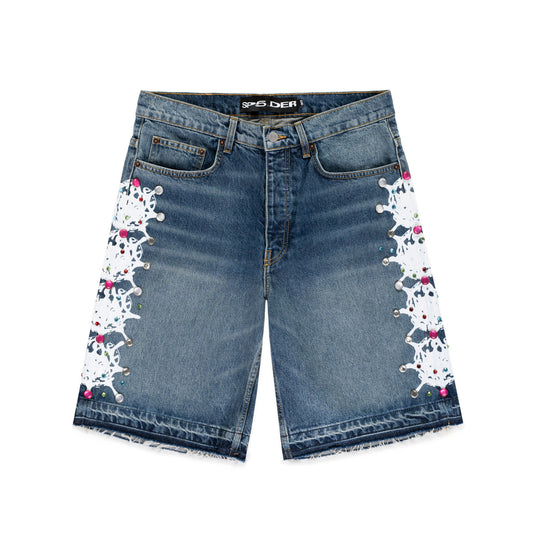 SP5DER Web Stone Denim Short in Light Blue Wash