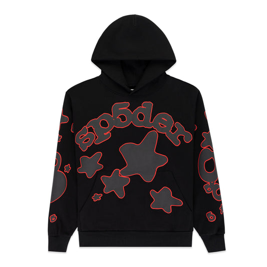 SP5DER Beluga Outline Hoodie – Black - Front View
