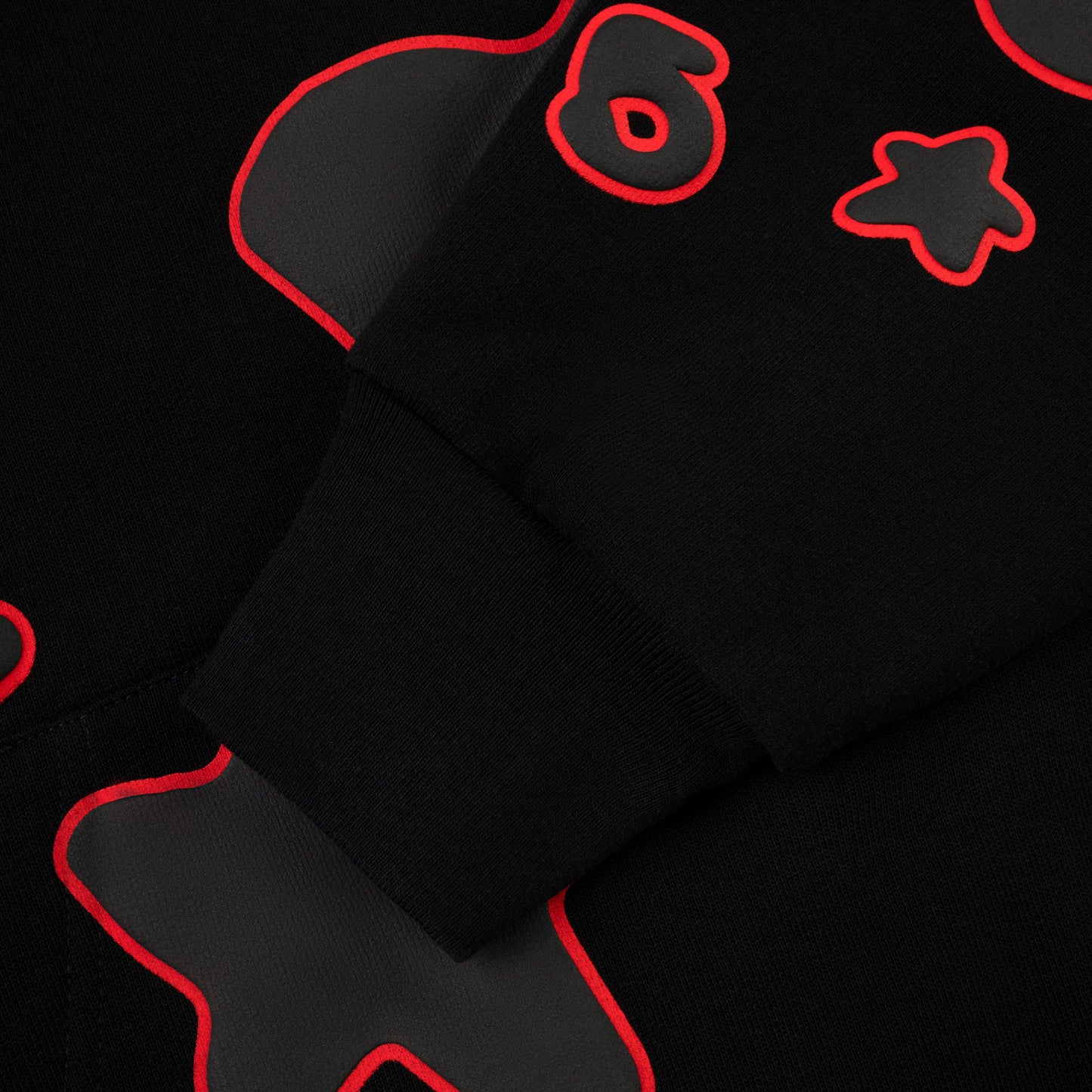 SP5DER Beluga Outline Hoodie – Black - Detail View 4