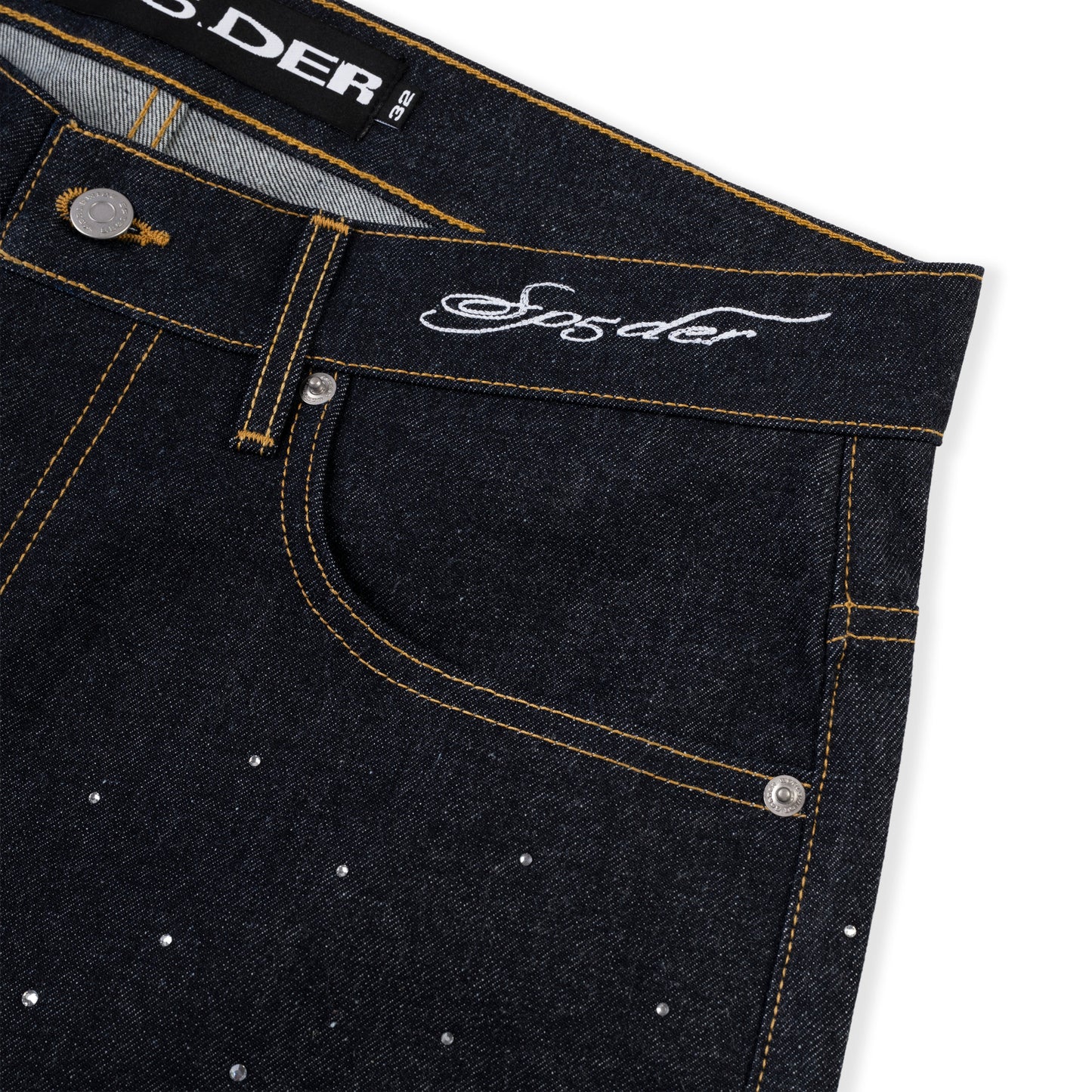 SP5DER Star Dust Denim Short in Indigo