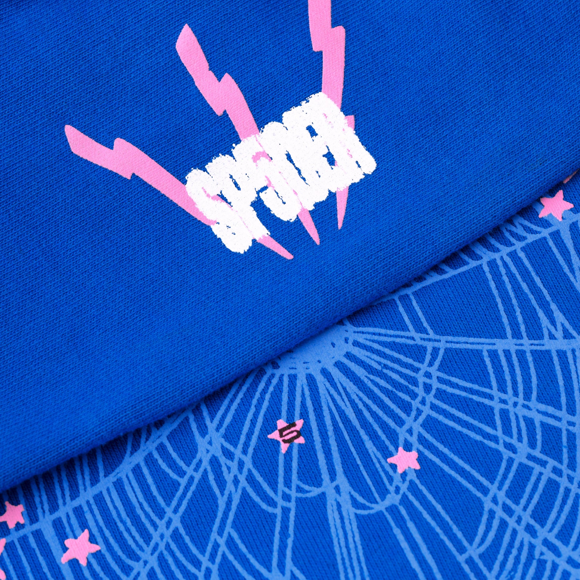 SP5DER Angel Number Hoodie – Blue - Detail View 6