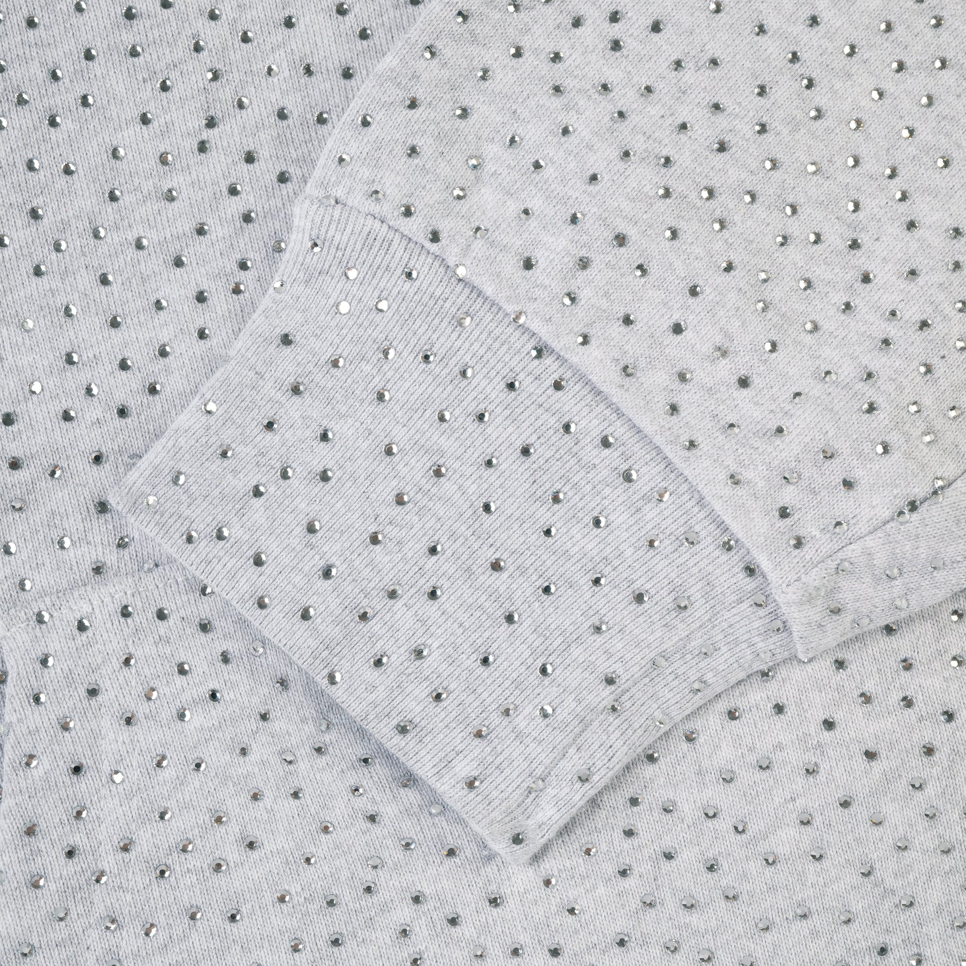 SP5DER VVS Rhinestone Hoodie - Heather Grey - Detail View 3