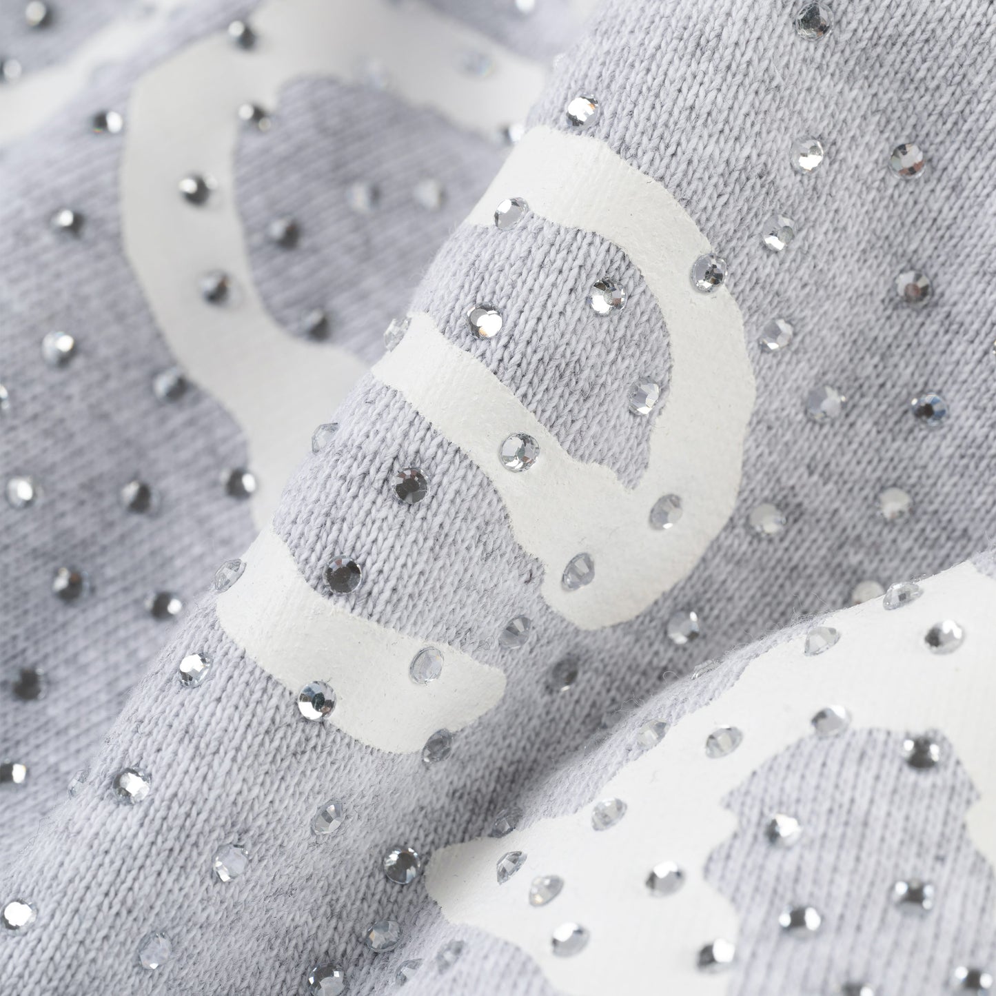 SP5DER VVS Rhinestone Hoodie - Heather Grey - Detail View 2