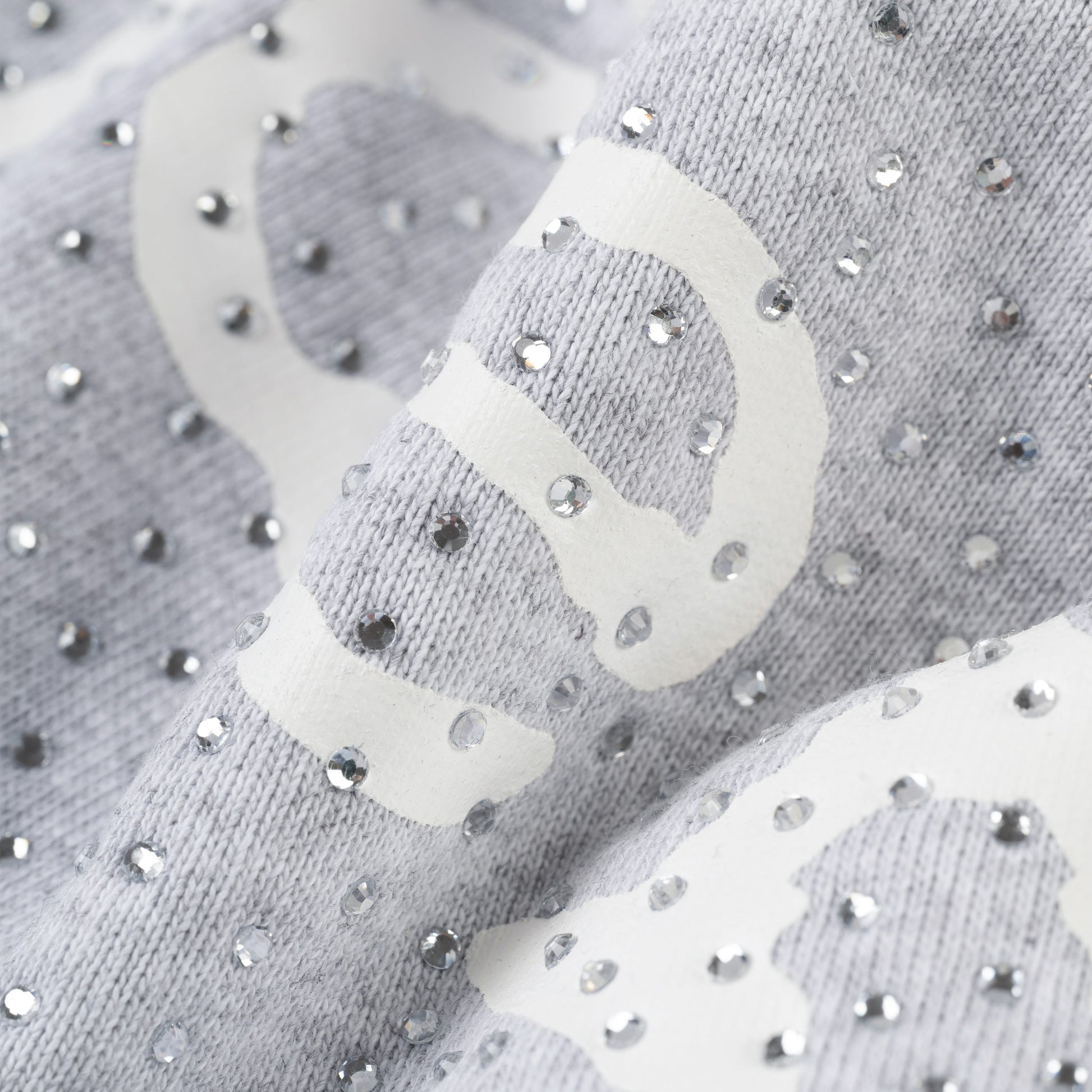 SP5DER VVS Rhinestone Hoodie - Heather Grey - Detail View 2