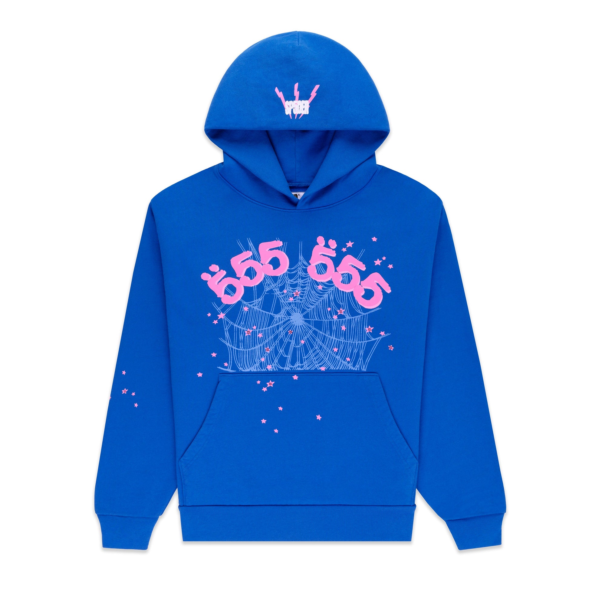SP5DER Angel Number Hoodie – Blue - Front View
